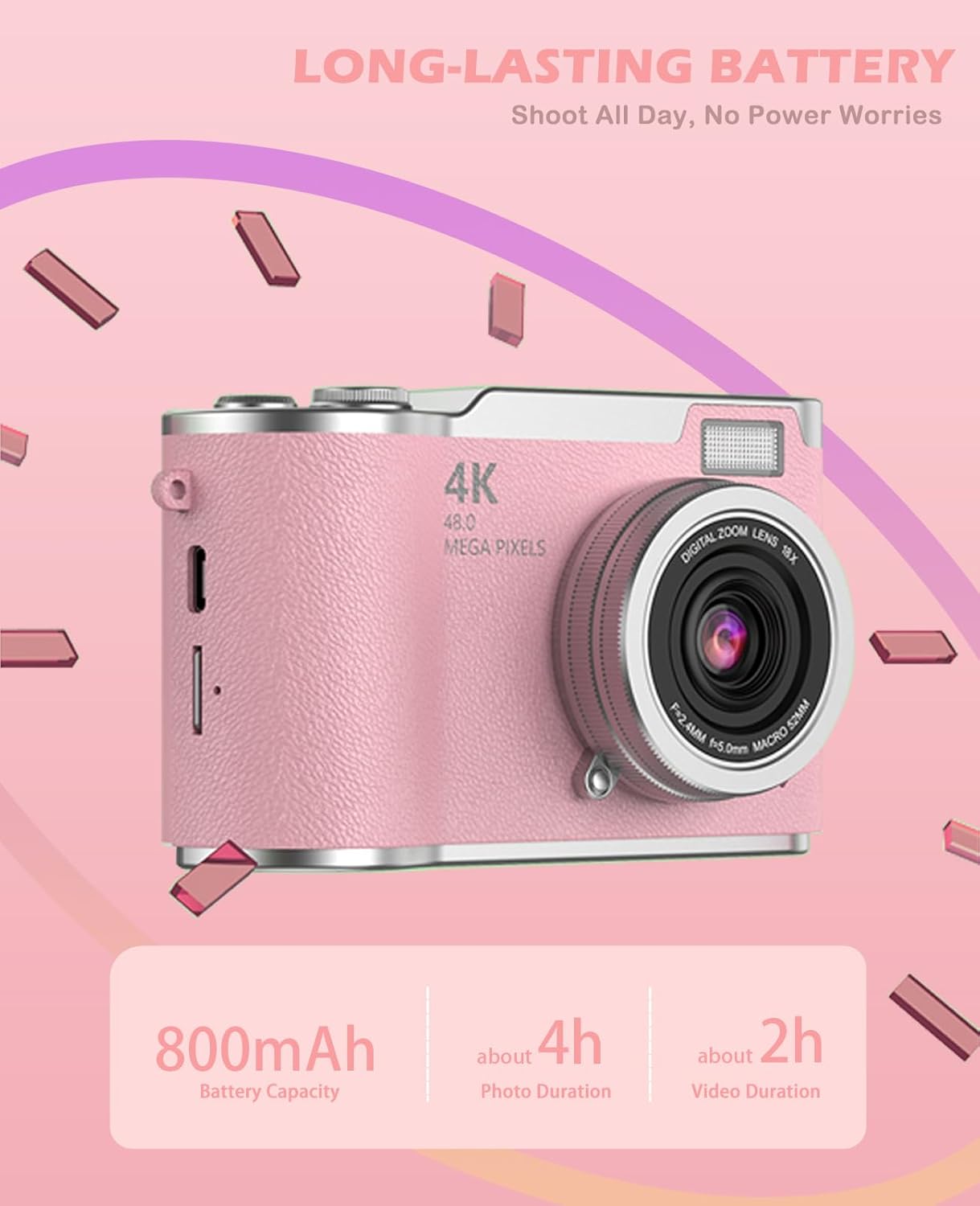Zoomiko SNAP 4K – 48MP Flip Screen Digital Camera for Kids & Teens