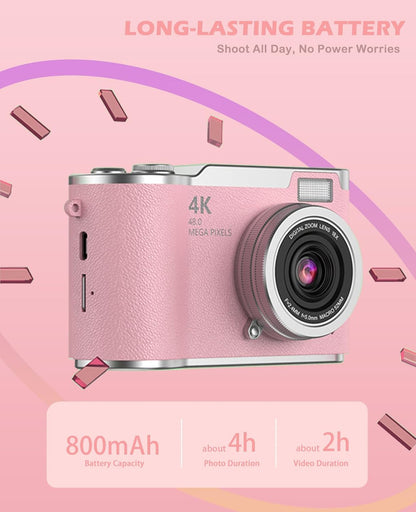 Zoomiko SNAP 4K – 48MP Flip Screen Digital Camera for Kids & Teens