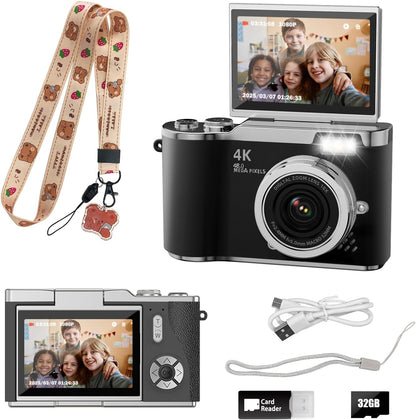 Zoomiko SNAP 4K – 48MP Flip Screen Digital Camera for Kids & Teens