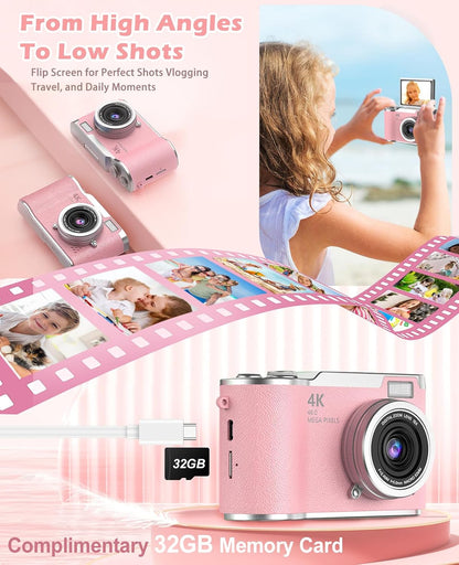 Zoomiko SNAP 4K – 48MP Flip Screen Digital Camera for Kids & Teens