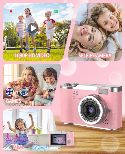 Zoomiko SNAP 4K – 48MP Flip Screen Digital Camera for Kids & Teens